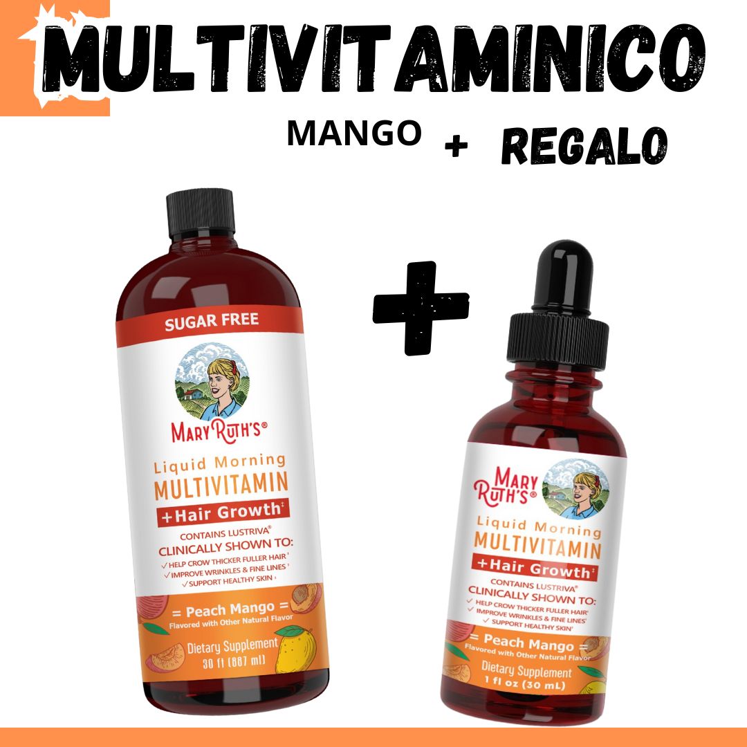 MaryRuth’s Multivitamínico Líquido Sabor Mango + Gotero de Regalo