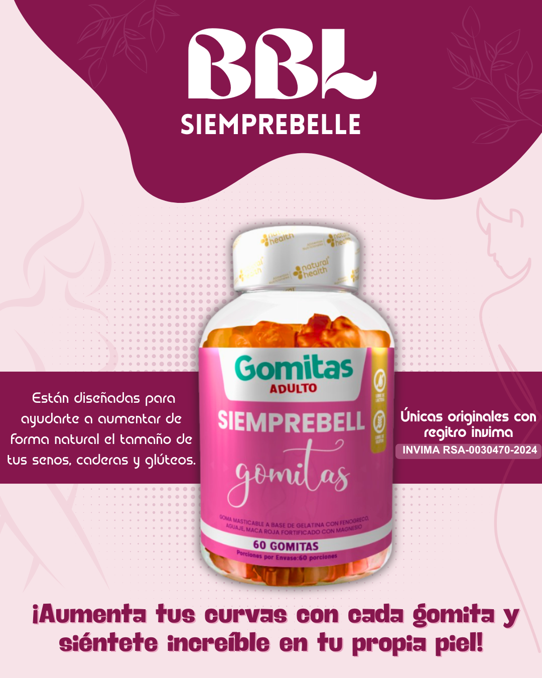 Gomitas BBL Aguaje con INVIMA – 60 unidades