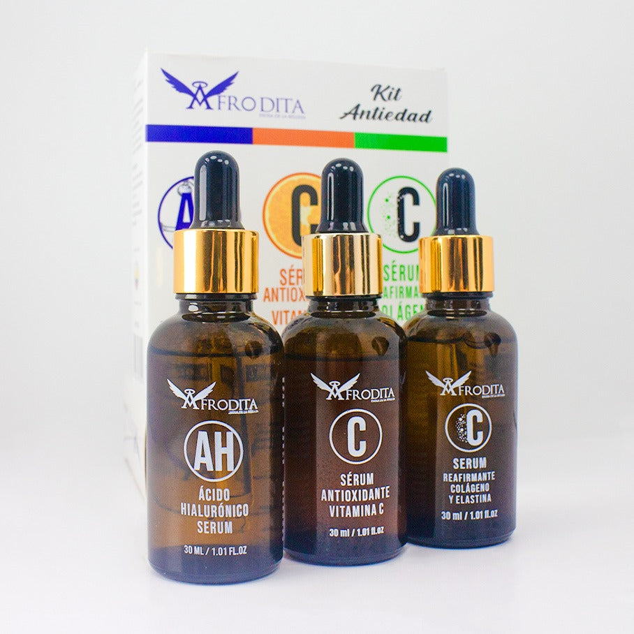 Kit Antiedad Afrodita – 3 Sérums de Alta Potencia (3 x 30ml)