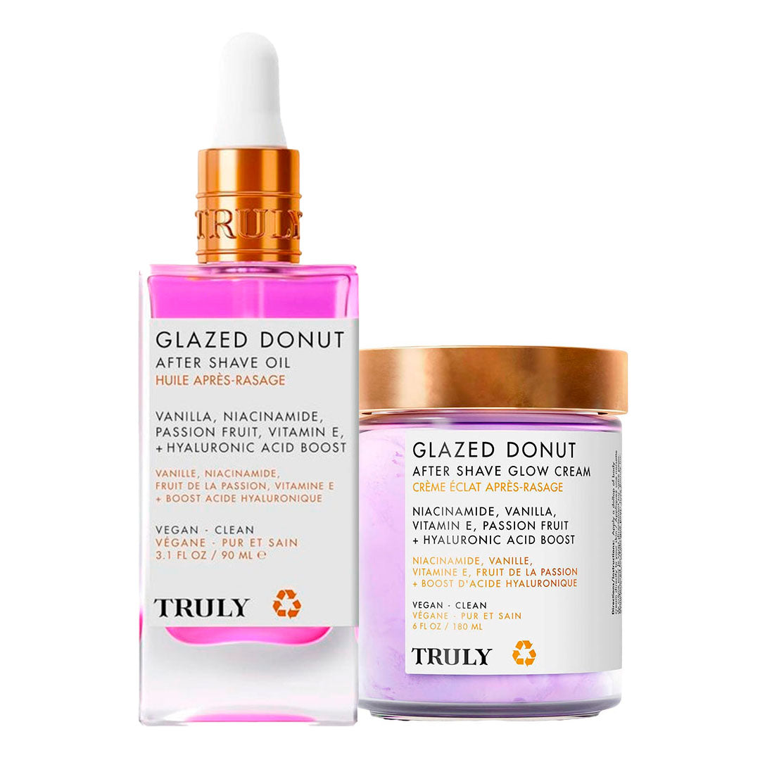 Truly Glazed Donut – Crema y Aceite After Shave Glow Set