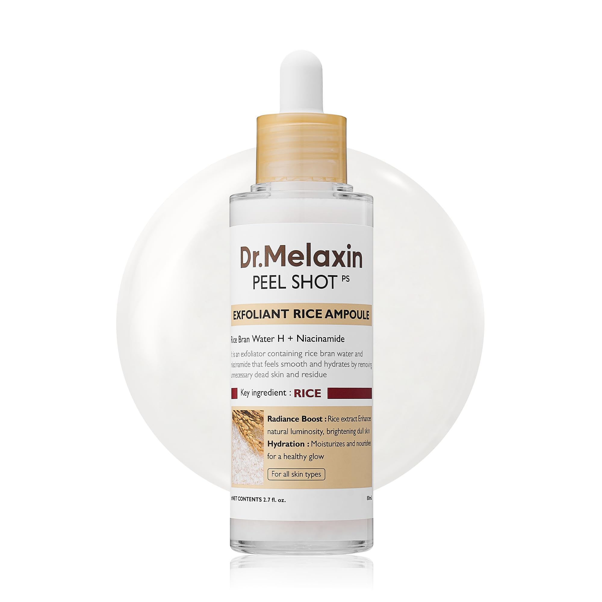 Dr. Melaxin Peel Shot PS – Exfoliante Iluminador de Arroz + Niacinamida (80 ml)