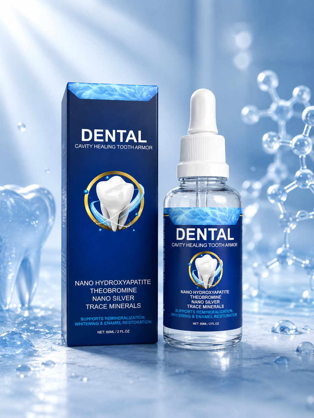 Cavity Healing Tooth Armor Liquid – Reparador de Esmalte y Sensibilidad con Nano-Hidroxiapatita