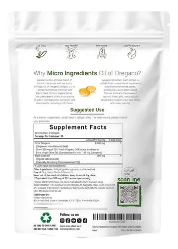Cápsulas de Aceite de Orégano con Black Seed Oil – MicroIngredients