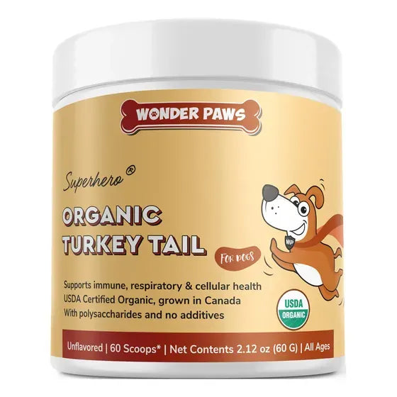 Wonder Paws Organic Turkey Tail – Suplemento Natural para Perros (60 g)