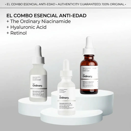 Combo Antiedad y Control de Imperfecciones – The Ordinary Niacinamide + Hyaluronic Acid + Retinol