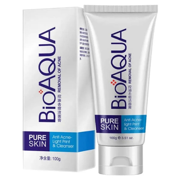 Jabón Facial Antiacné Bioaqua Pure Skin – Limpieza Profunda y Piel Equilibrada