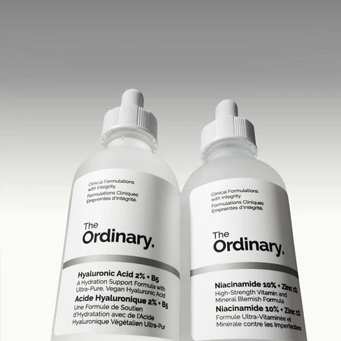 Combo Hidratación y Control de Imperfecciones – The Ordinary Niacinamide 10% + Zinc 1% + Ácido Hialurónico 2% + B5 (30 ml c/u) | Regalo Sorpresa 🎁