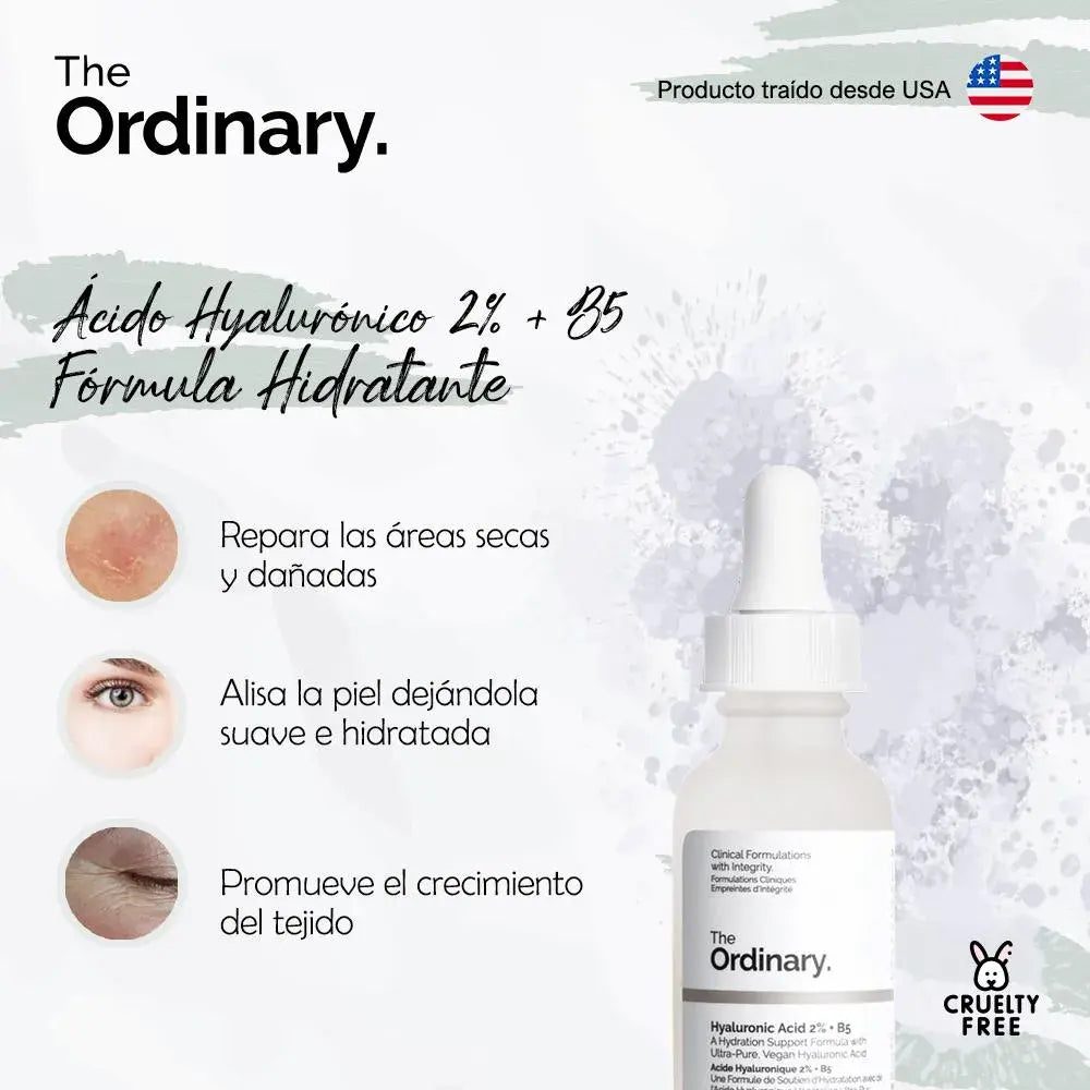 The Ordinary Hyaluronic Acid 2% + B5 – Suero Hidratante Multinivel (30 ml)